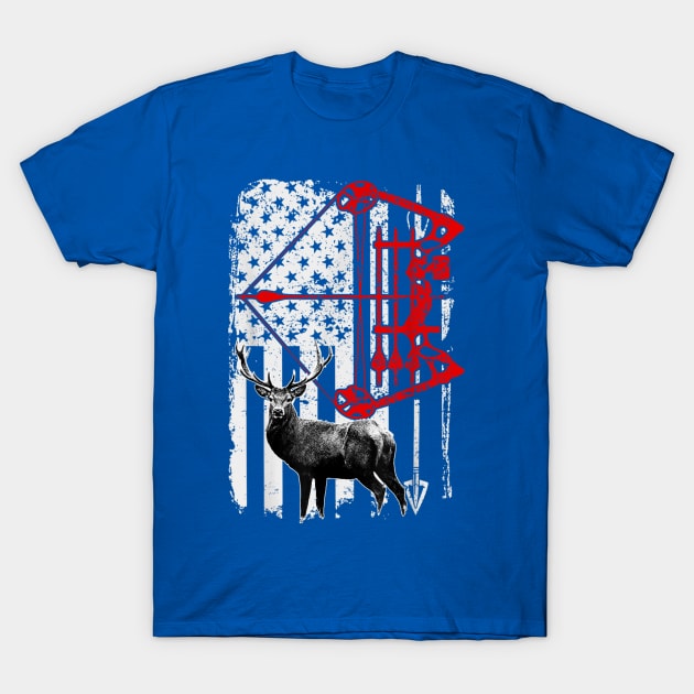 Whitetail Deer Hunting Hunter shirt Buck Camo American Flag T-Shirt by rhazi mode plagget